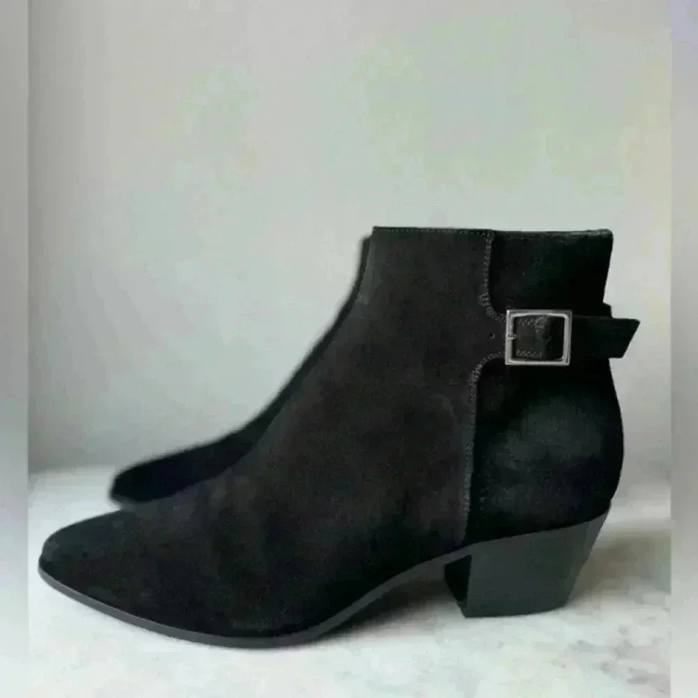 Saint Laurent Women’s‎ Suede Black Ankle Boots Size 6 - Picture 3 of 9